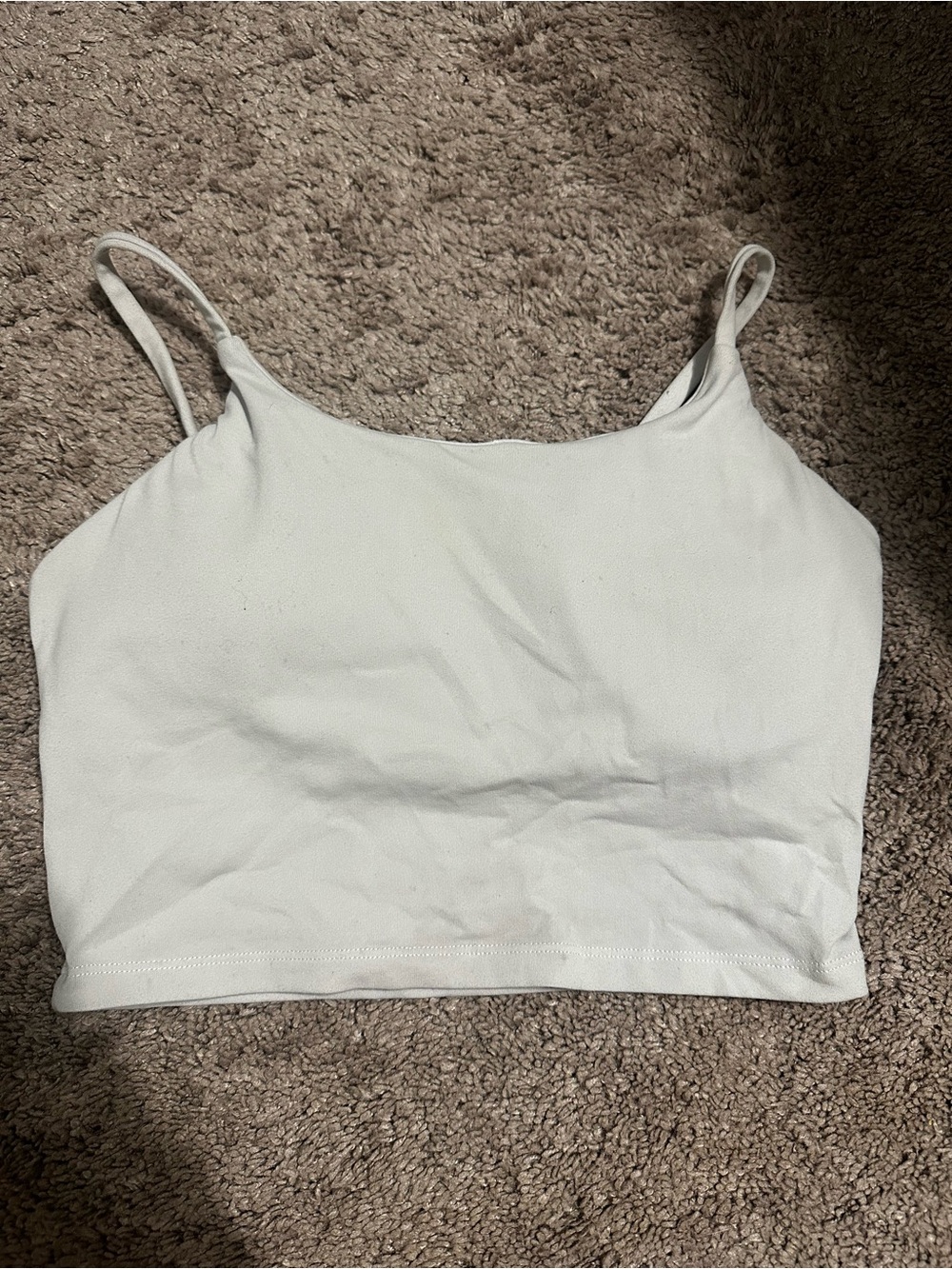 White Cropped Spaghetti Strap Tank Top - Brand Unspecified